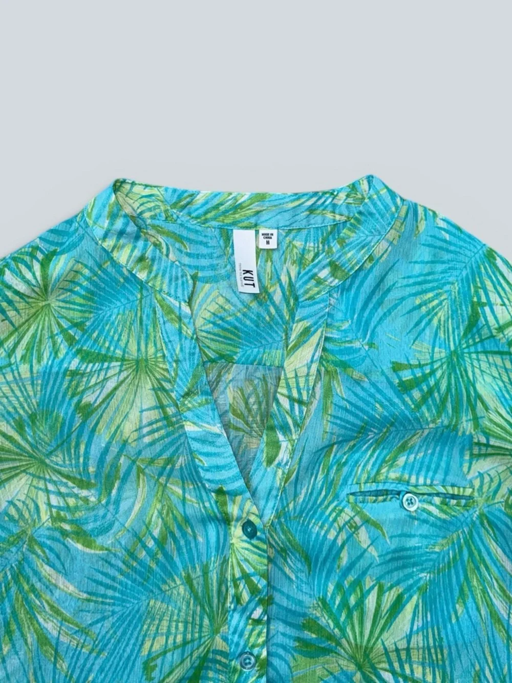 Kut From The Kloth Tropical Print Button Down Blouse - Picture 3 of 5